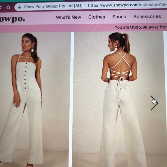 Showpo. Make Me Yours Jumpsuit - Natural - US 4 - Picture 15 of 15